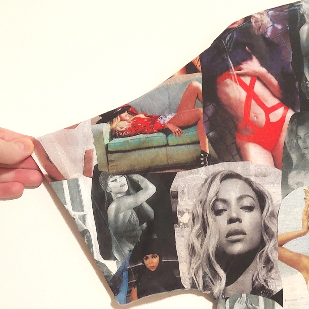 Beyoncé Women's Colorful Collage Print Short Sleeved Graphic T-shirt EUC Size M - Picture 6 of 10